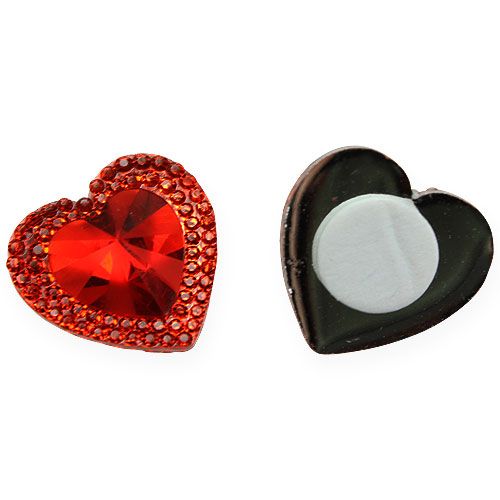 Product Hearts to stick on diamond red 2cm 48pcs