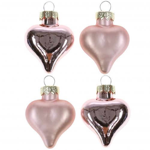 Floristik24 Tree decoration heart pink made of glass 3 cm 20 pcs