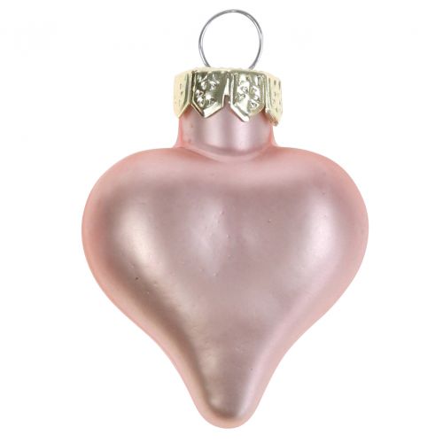 Product Tree decoration heart pink made of glass 3 cm 20 pcs