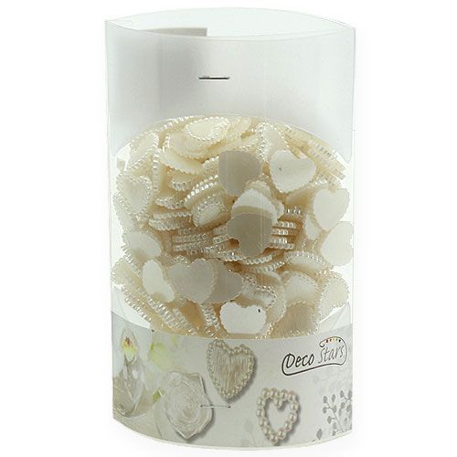 Floristik24 Scattered Mini Hearts Cream 1.3cm 300p