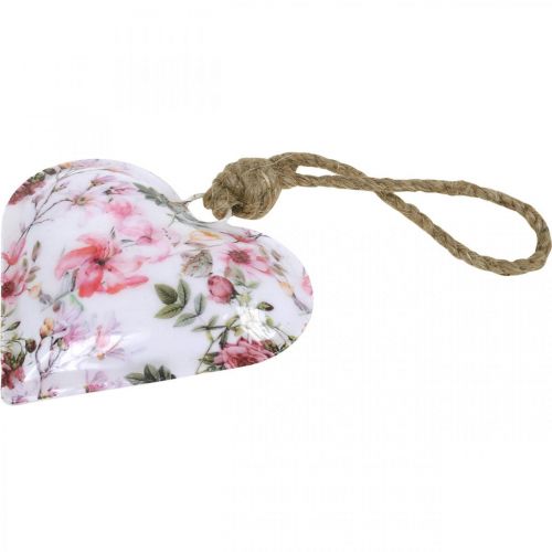 Floristik24 Heart with floral pattern, Mother's Day, metal pendant H9cm 3pcs