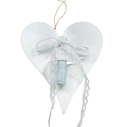 Floristik24 Heart hanger with orchid tubes white 16cm 6pcs
