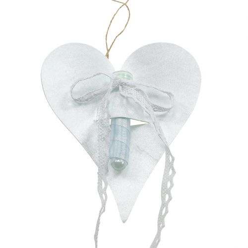 Floristik24 Heart hanger with orchid tubes white 16cm 6pcs