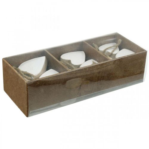 Floristik24 Wooden hearts, decoration for hanging, Valentine's Day natural, white H5.5cm 18 pcs