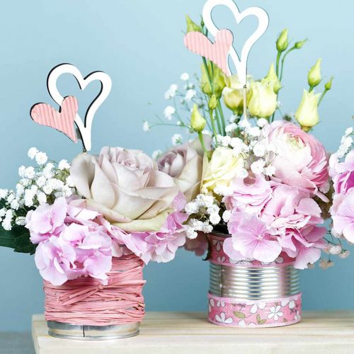 Product Wooden Heart Plugs Red, White 38cm 12 pcs