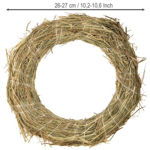Product Hay wreaths, natural table decoration, door wreath, 26-27cm, 5 pieces