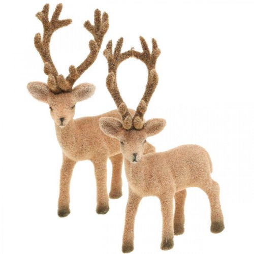 Decorative deer decorative figure decorative reindeer flocked H17cm 6 pcs