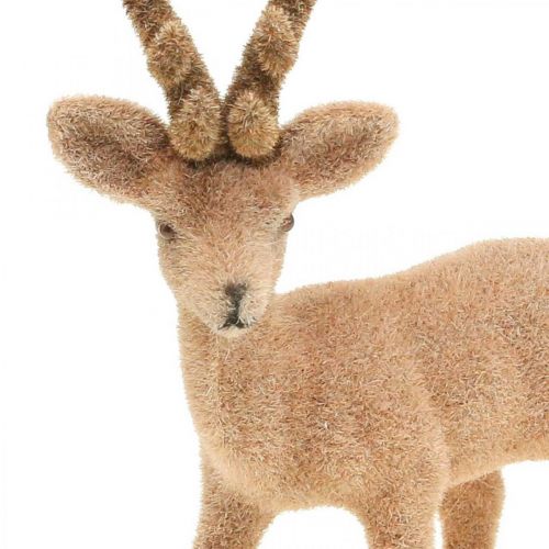 Product Deco deer decoration figure deco reindeer flocked H17cm 6pcs