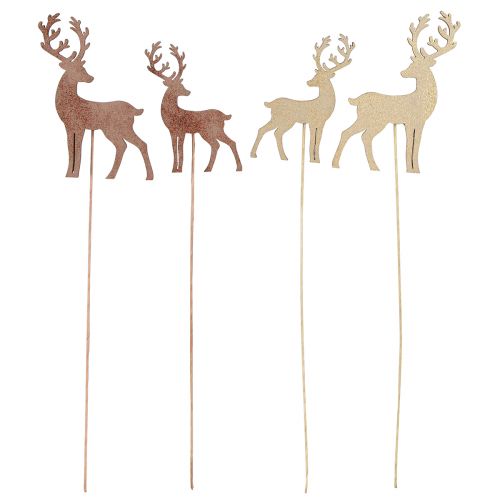 Product Deer decoration flower plug bronze gold 8-10cm 18 pcs