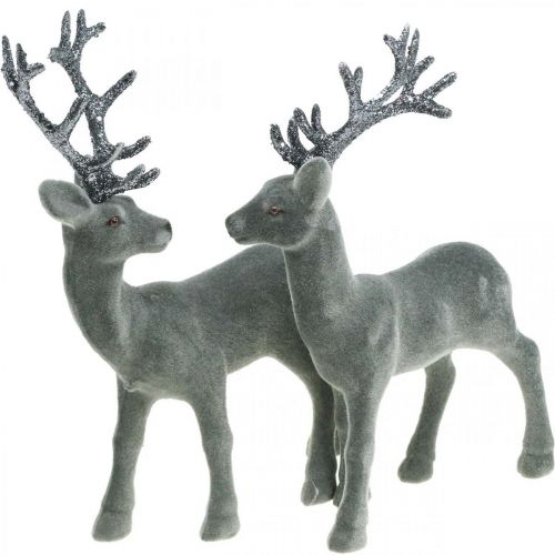 Product Deco deer deco figure deco reindeer anthracite H20cm 2pcs