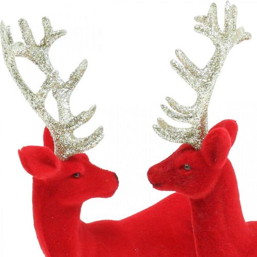 Floristik24 Deco deer decoration figure deco reindeer red H20cm 2pcs