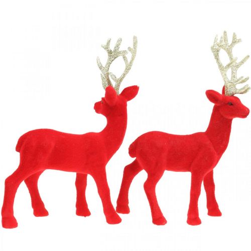 Floristik24 Deco deer decoration figure deco reindeer red H20cm 2pcs