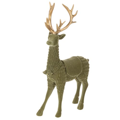 Decorative deer standing figure, flocked with antlers, 31cm buy online | Floristik24.ie