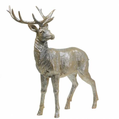 Deco deer champagne glitter 44cm