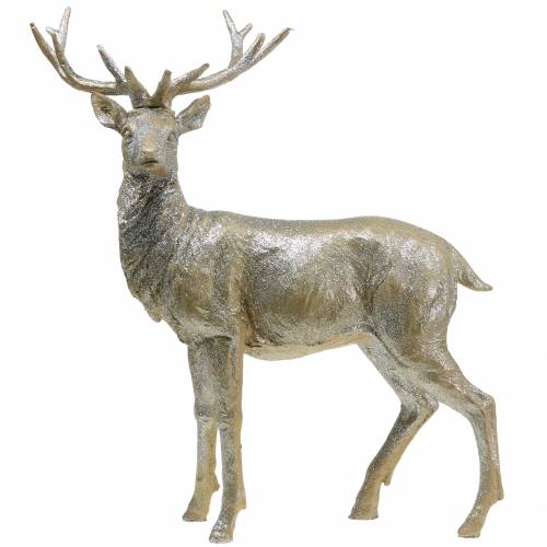 Floristik24 Deco deer champagne glitter 44cm
