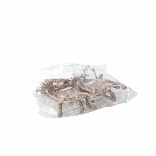 Floristik24 Decorative deer glitter copper 14cm 4pcs