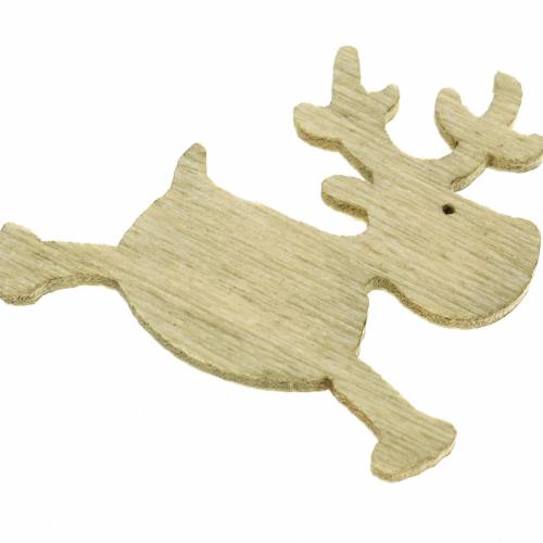 Floristik24 Scatter decoration deer made of wood white, brown, natural 4 cm 72 pcs