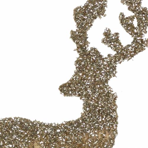 Product Decorative plug deer glitter gold assorted 8/10cm 18 pcs