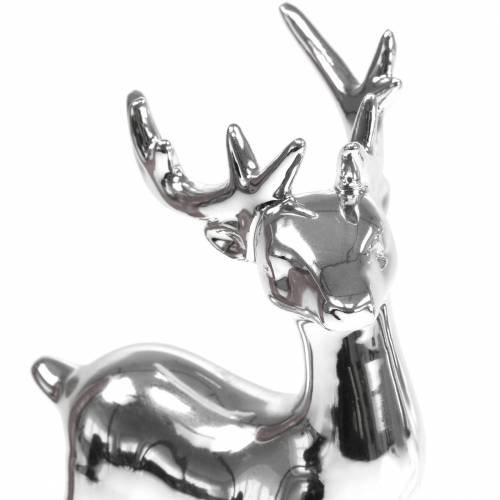 Floristik24 Dekofigur deer silver H17cm 2pcs