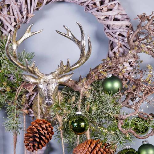 Floristik24 Deer head for wall decoration gold, silver 22cm x 32cm