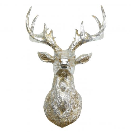 Deer head for wall decoration gold, silver 36cm x 48cm