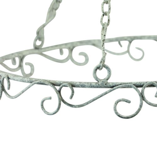 Floristik24 Hanging decoration metal decorative ring white shabby chic Ø30cm H30cm