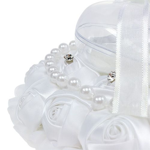 Product Wedding Ring Pillow with Ring Holder White 17cm x15cm