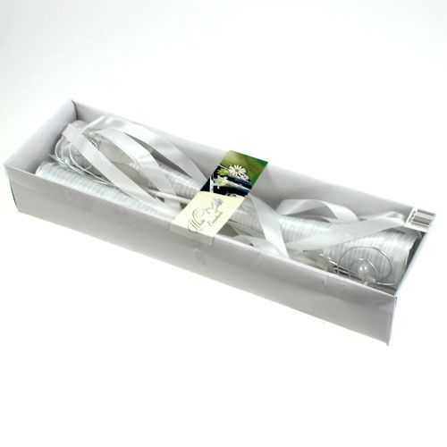 Floristik24 Satin bag white 40cm 3pcs