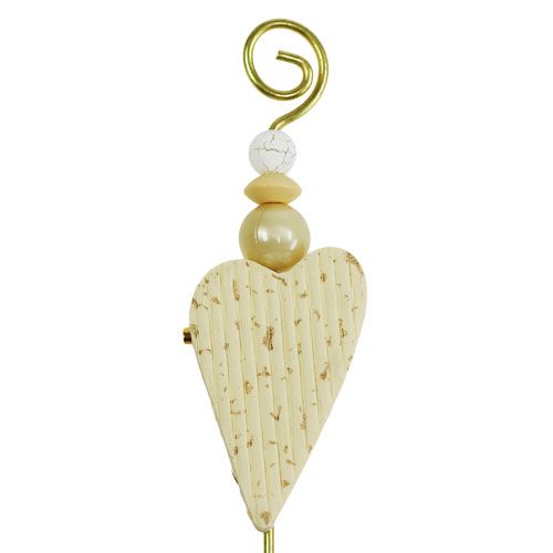 Product Wedding pin with heart cream 12cm 16 pcs