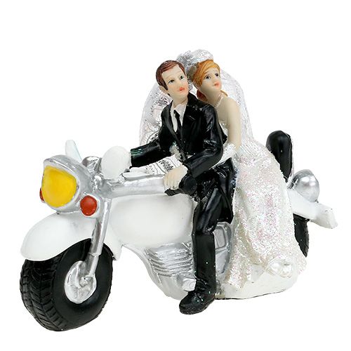 Product Wedding figure bride and groom on motorbike 9 cm