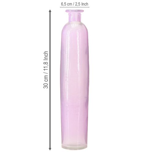Product Tall flower vase purple bottles decorative glass Ø6.5cm H30cm