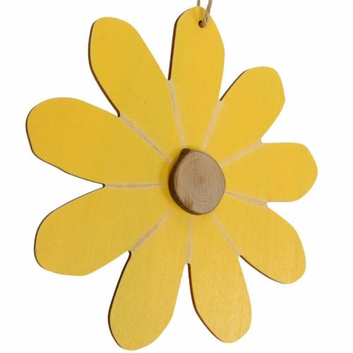 Product Wooden flowers to hang, spring decoration, flowers made of wood yellow and white, summer flowers 8pcs