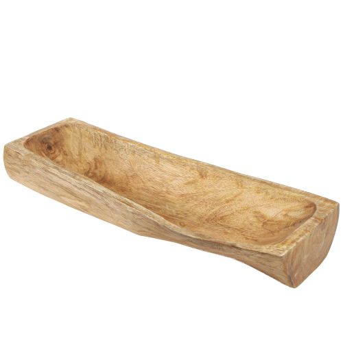 Product Wooden decoration with hollow decorative bowl wood 40×13–16cm×6.5cm