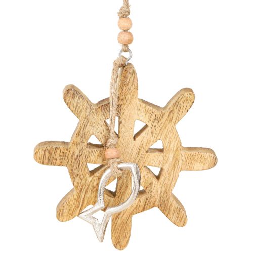 Product Wooden steering wheel decoration metal fish pendant Ø12cm 3pcs