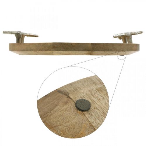 Floristik24 Wooden tray round with antler handle decorative tray rustic Ø39cm