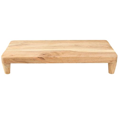 Product Wooden Tray with Feet Table Pedestal Natural 45x20x7.5cm