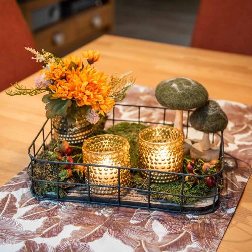 Floristik24 Wooden tray with metal edge 45cm 35×25/29×19/42×14cm set of 3