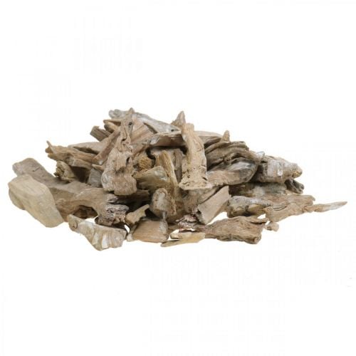 Root wood deco wood washed white, nature 4-12cm 450g