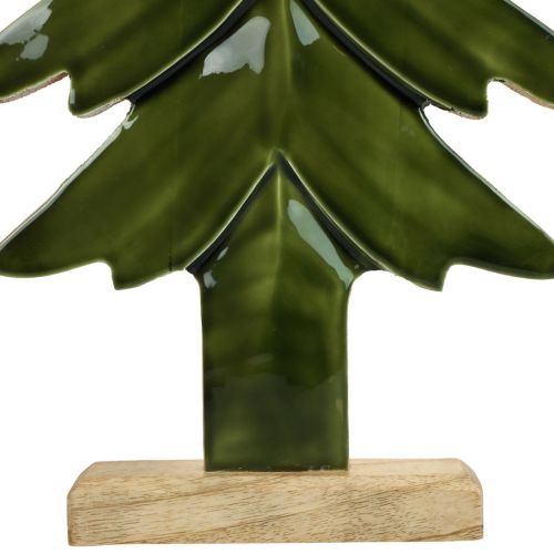 Floristik24 Wooden decoration Christmas tree green gloss effect 23.5×5×60cm