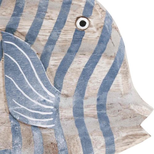 Floristik24 Wooden fish deco large, striped deco fish standing H30cm