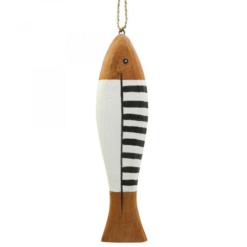 Wooden fish decoration large, fish pendant wood 38cm