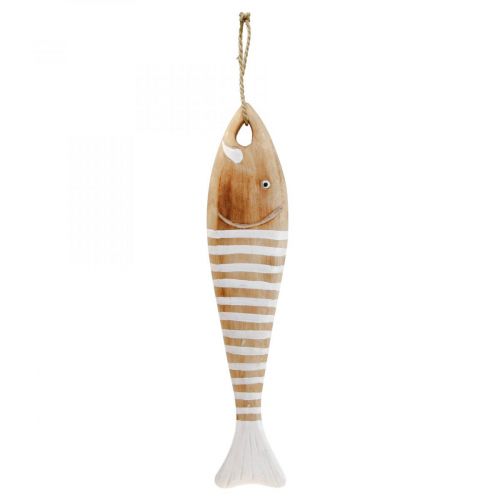 Wooden fish decoration maritime fish pendant wood 49cm