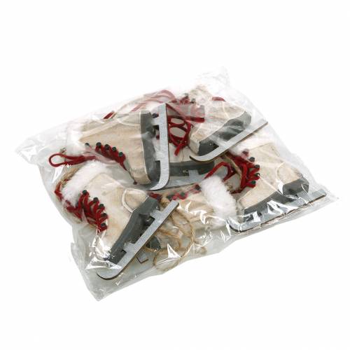 Product Wooden Ice Skate White for Hanging 8cm 3 pcs