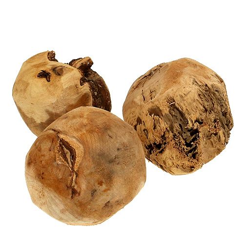 Floristik24 Wooden ball fir ball natural Ø9cm 3 pcs