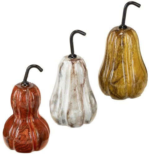 Wooden pear pear wooden decoration autumn red yellow white 12×6cm 3 pieces