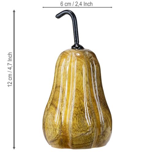 Product Wooden pear pear wooden decoration autumn red yellow white 12×6cm 3 pieces