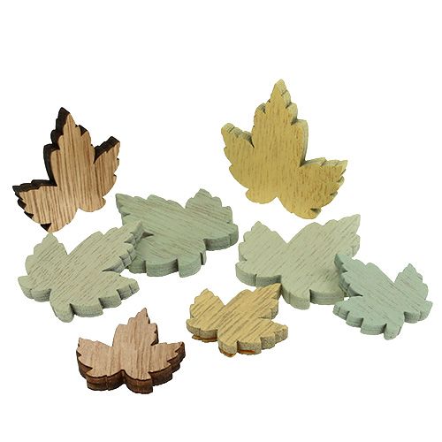 Floristik24 Wooden leaves maple leaves pastel mix 3cm - 4.5cm 24 pcs
