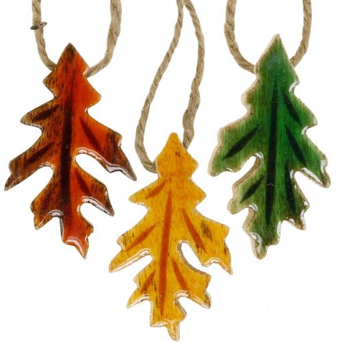 Product Decorative leaves wood for hanging colorful autumn decoration 6.5×4cm 12pcs