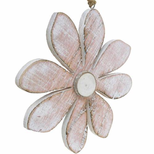 Floristik24 Wooden flowers to hang, summer, flowers in pastel colors, spring decoration Ø16cm 3pcs