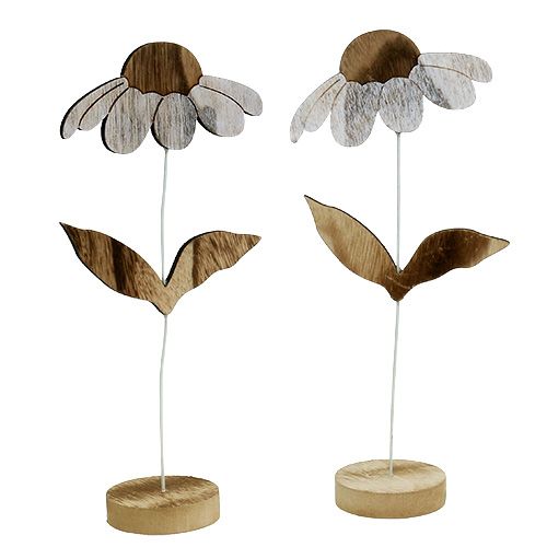 Floristik24 Wood flower nature 27cm x 12cm 2pcs